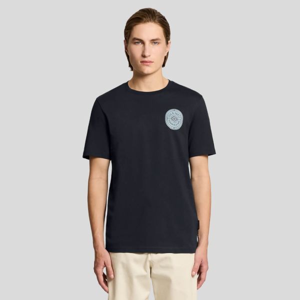 Lyle & Scott Borders Label Graphic T-shirt Navy