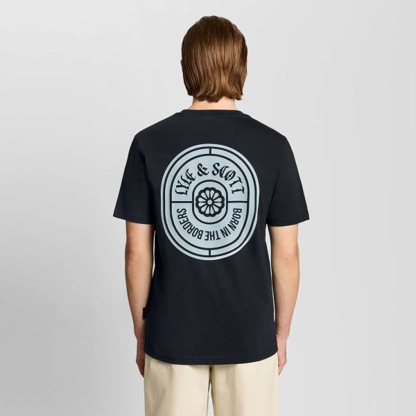 Lyle & Scott Borders Label Graphic T-shirt Navy