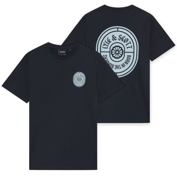 Lyle & Scott Borders Label Graphic T-shirt Navy