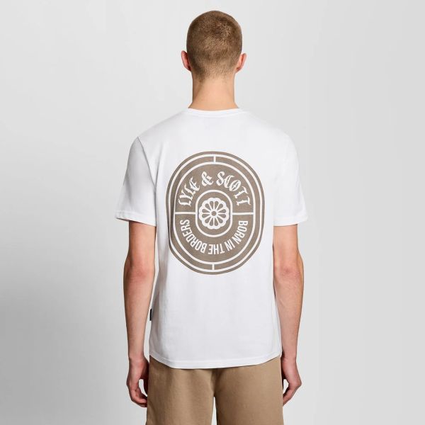 Lyle & Scott Borders Label Graphic T-shirt Wit