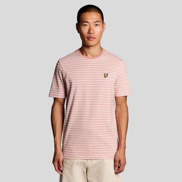 Lyle & Scott Breton T-shirt Roze/Wit