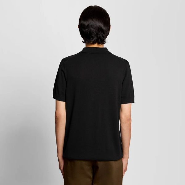 Lyle & Scott Cotton Knitted Polo Zwart
