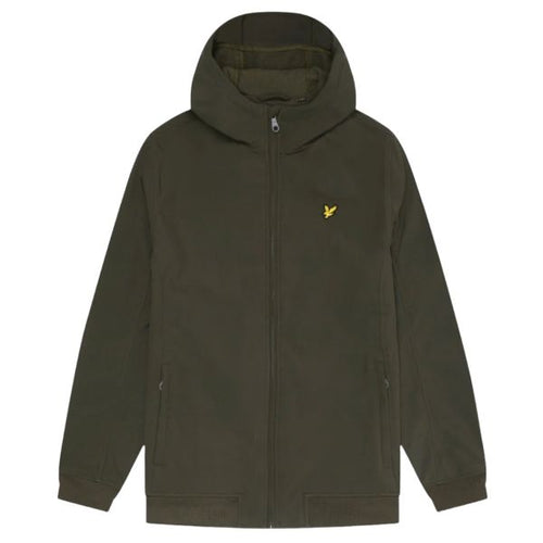 Lyle & Scott Fleece Back Softshell Jack Donker Groen