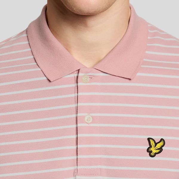 Lyle & Scott Pique Breton Polo Roze/Wit