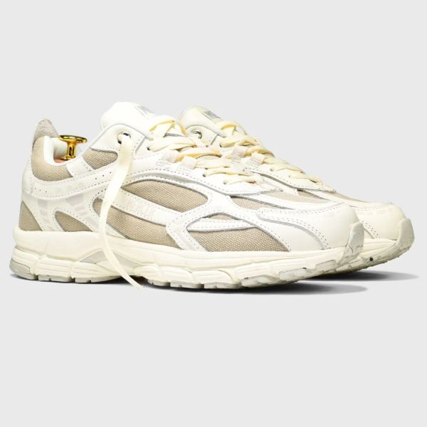 Mercer Amsterdam The Re-Run Washed Canvas Sneaker Wit/Beige