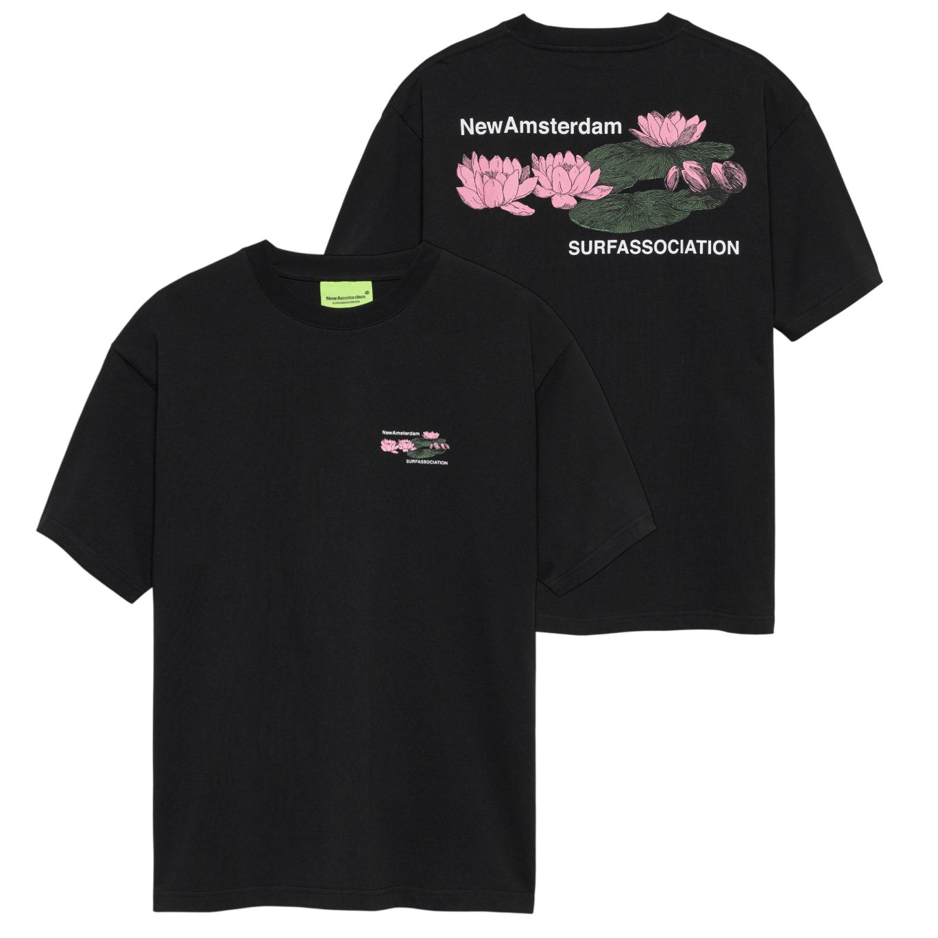 New Amsterdam Surf Association Lilies T-shirt Zwart