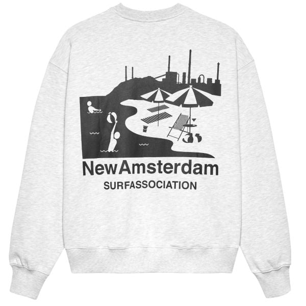 New Amsterdam Surf Association Beach Sign Sweater Grijs