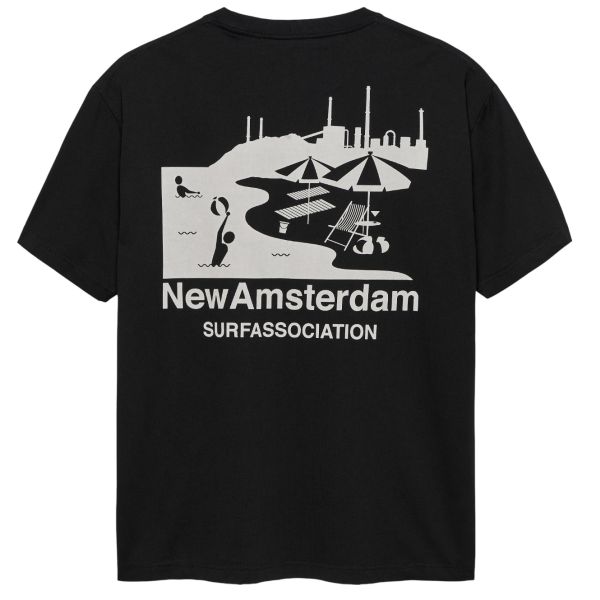 New Amsterdam Surf Association Beach Sign T-shirt Zwart