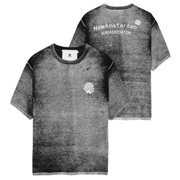New Amsterdam Surf Association Logo Knit Inside Print T-shirt Zwart