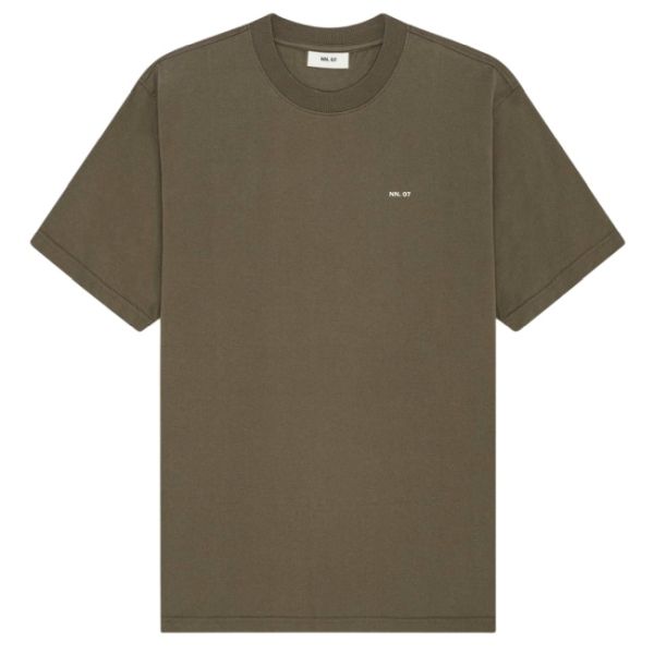 NN.07 Abel Print T-shirt Donker Groen