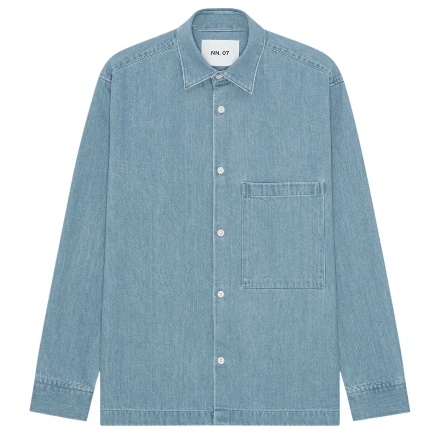 NN.07 Freddy Denim Overshirt Blauw