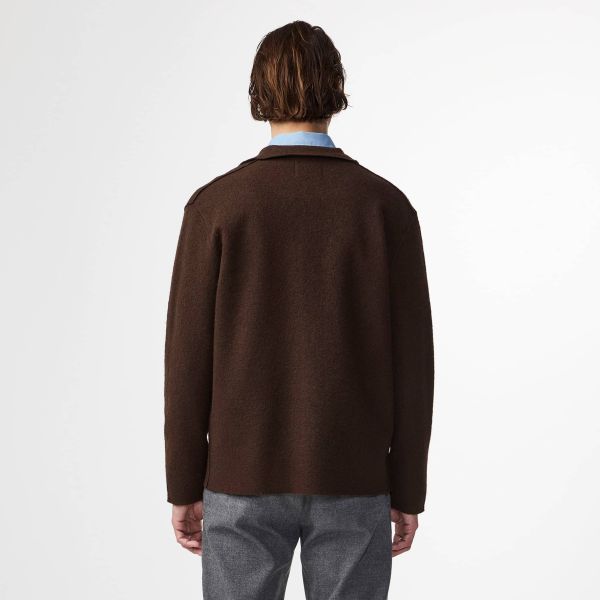 NN.07 Jonas Knit Overshirt Donker Bruin