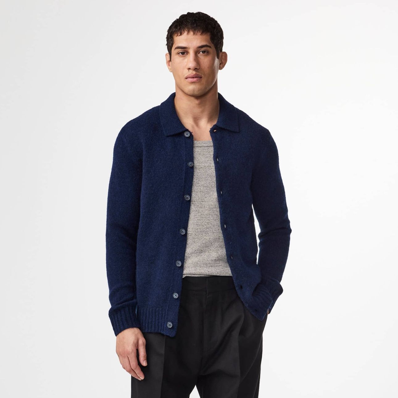 NN.07 Lee Polo Cardigan Navy