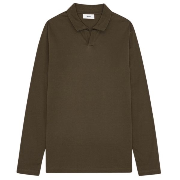 NN.07 Paul Longsleeve Polo Donker Bruin