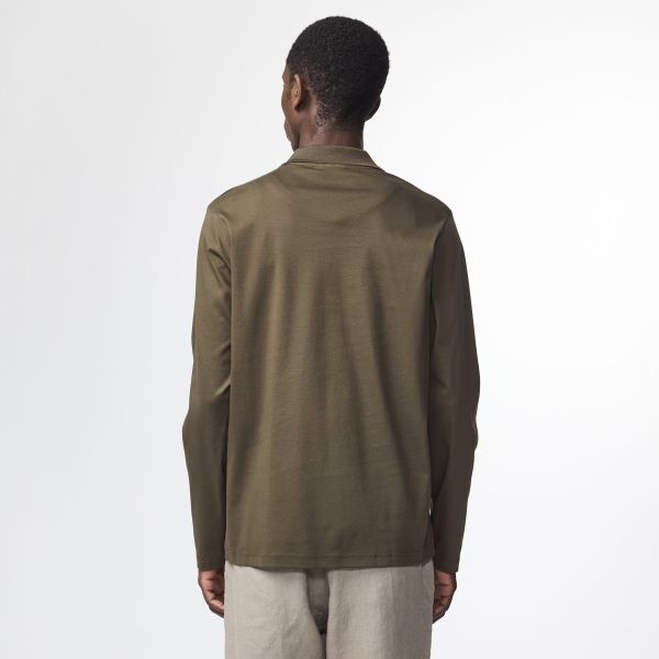 NN.07 Paul Longsleeve Polo Donker Groen