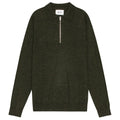 NN.07 Sergio Zip Longsleeve Polo Donker Groen