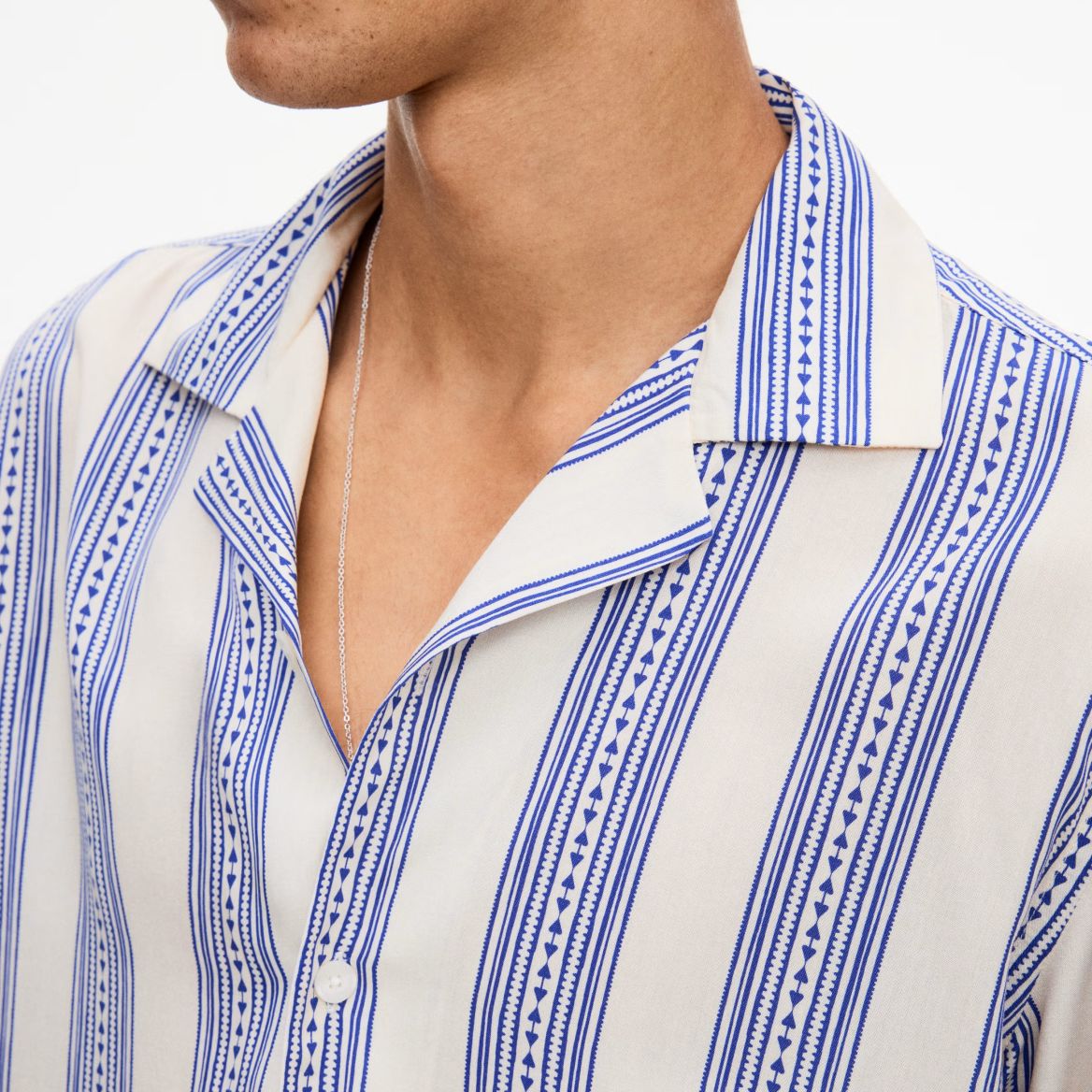 OAS Havana Viscose Overhemd Blauw/Wit