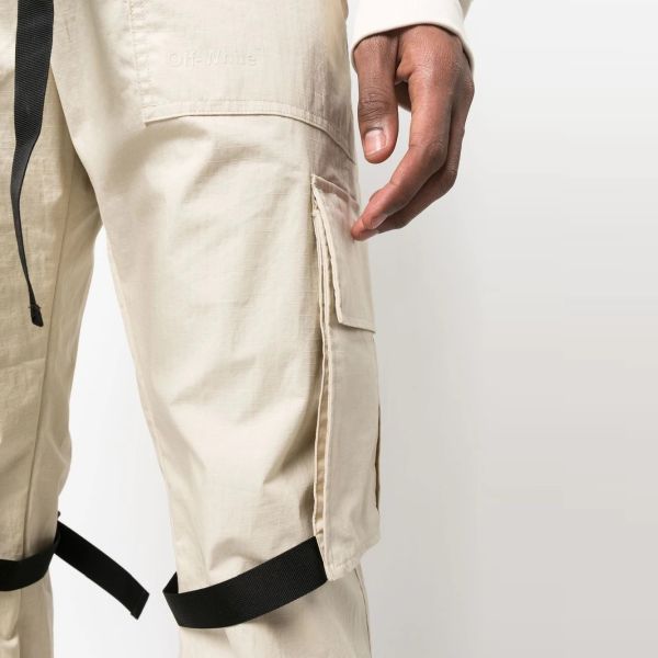 Off-White Diagonal Tab Cotton Cargopants Beige