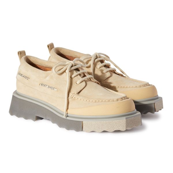 Off-White Sponge Suede Bootschoen Beige
