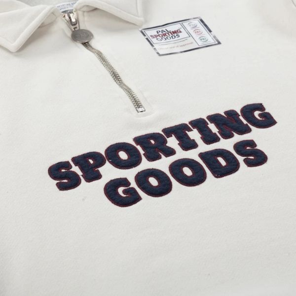PAL Sporting Goods Swing For The Fences Half Zip Sweater Off White