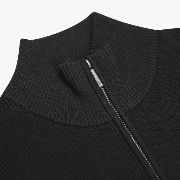Quotrell Palace Knitted Half Zip Sweater Zwart