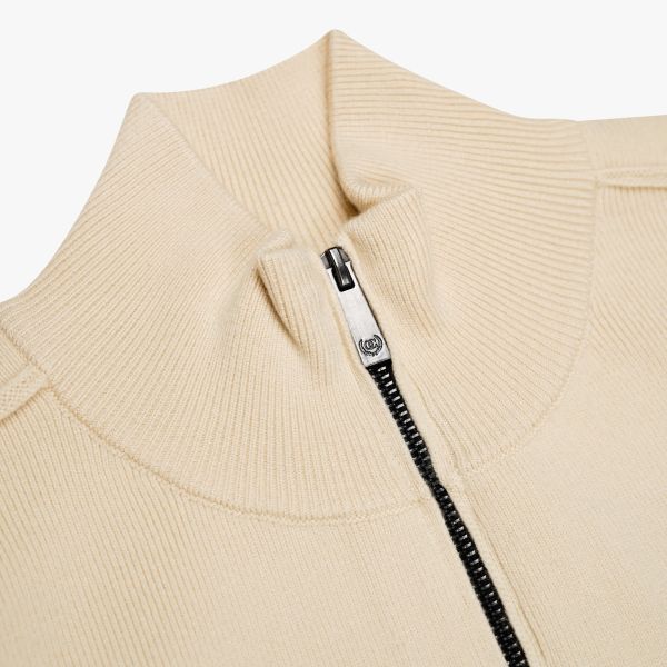Quotrell Palace Knitted Half Zip Sweater Off White