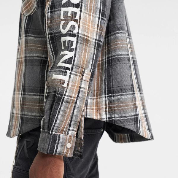 Represent Quilted Flannel Overshirt Grijs