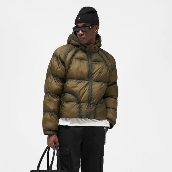 Represent Translucent Hooded Puffer Donker Groen
