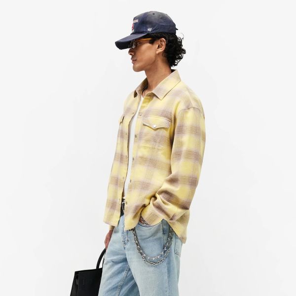 Represent Vintage Flannel Overshirt Beige/Geel