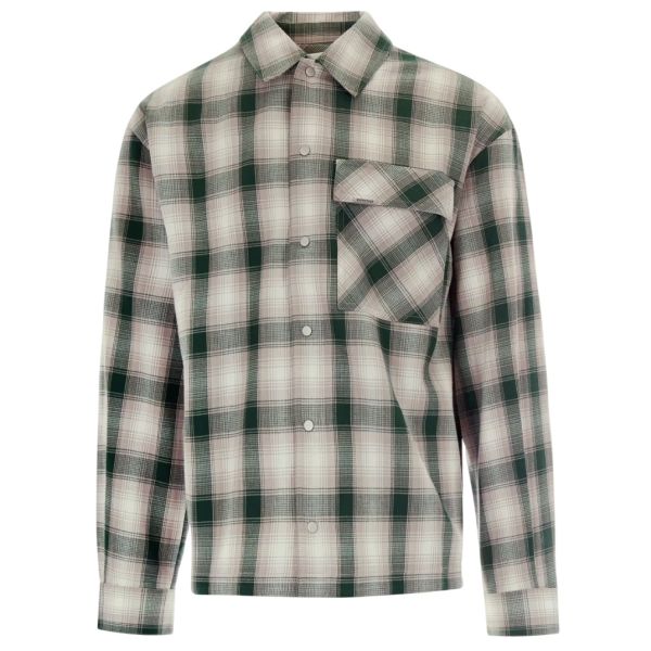 Represent Waffle Flannel Overshirt Donker Groen/Wit