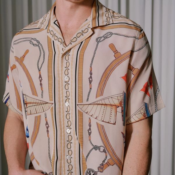 Rhude Nautica Silk Sommer-Set Beige