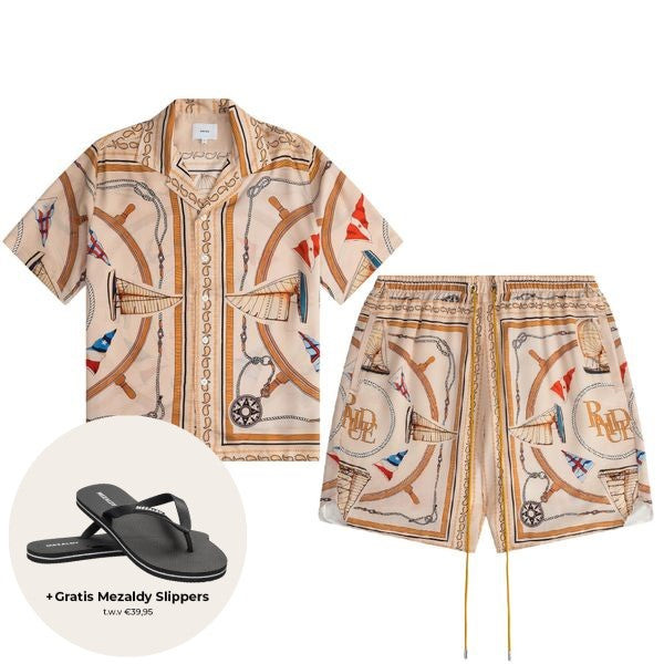 Rhude Nautica Silk Sommer-Set Beige