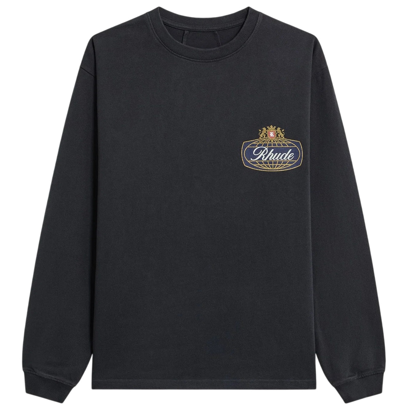 Rhude Safari Crest Langarm-T-shirt Schwarz