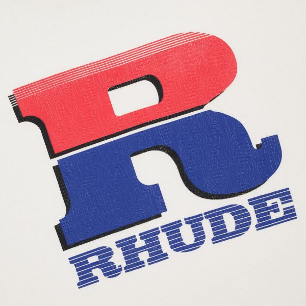 Rhude Split Petrol Logo Longsleeve T-shirt Off White