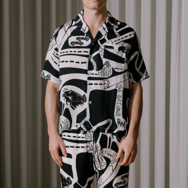 Rhude StradaSilk Sommer-Set Schwarz/Weiß