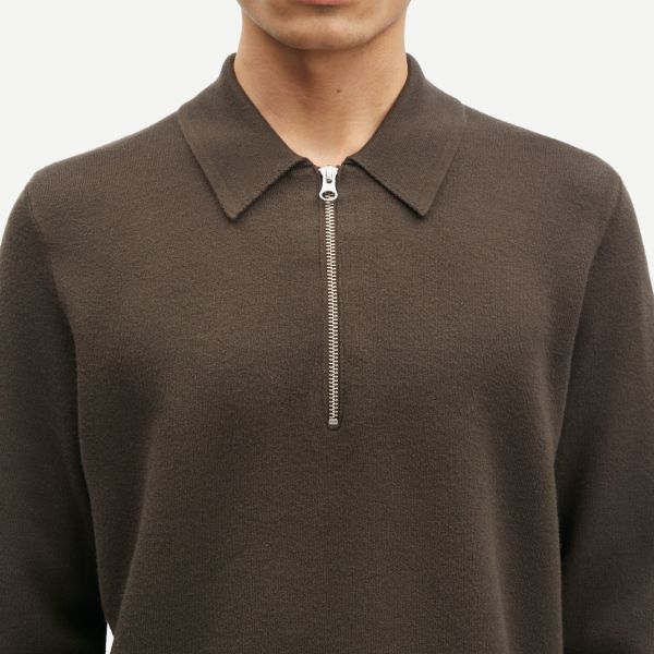 Samsøe Samsøe Guna Half Zip Sweater Bruin