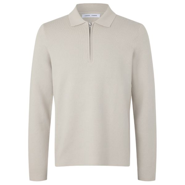 Samsøe Samsøe Saguna Half Zip Longsleeve Polo Beige