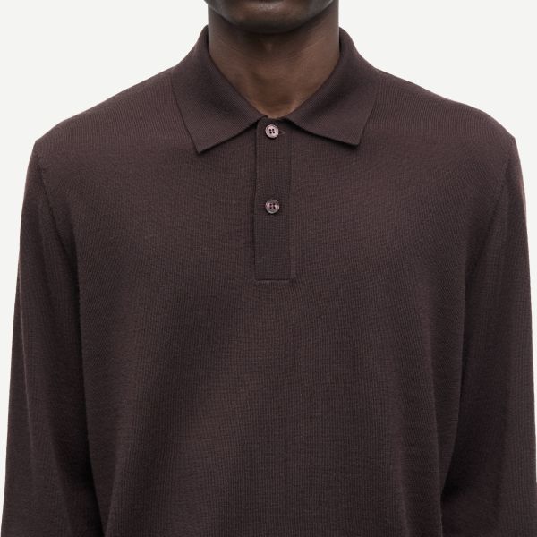 Samsøe Samsøe Sarowan Longsleeve Polo Bruin