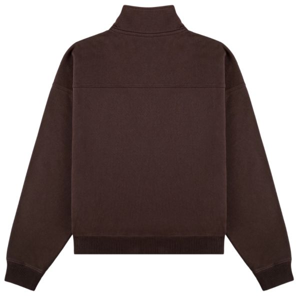 Sporty & Rich NY Crest Embroidered Quarter Zip Sweater Bruin