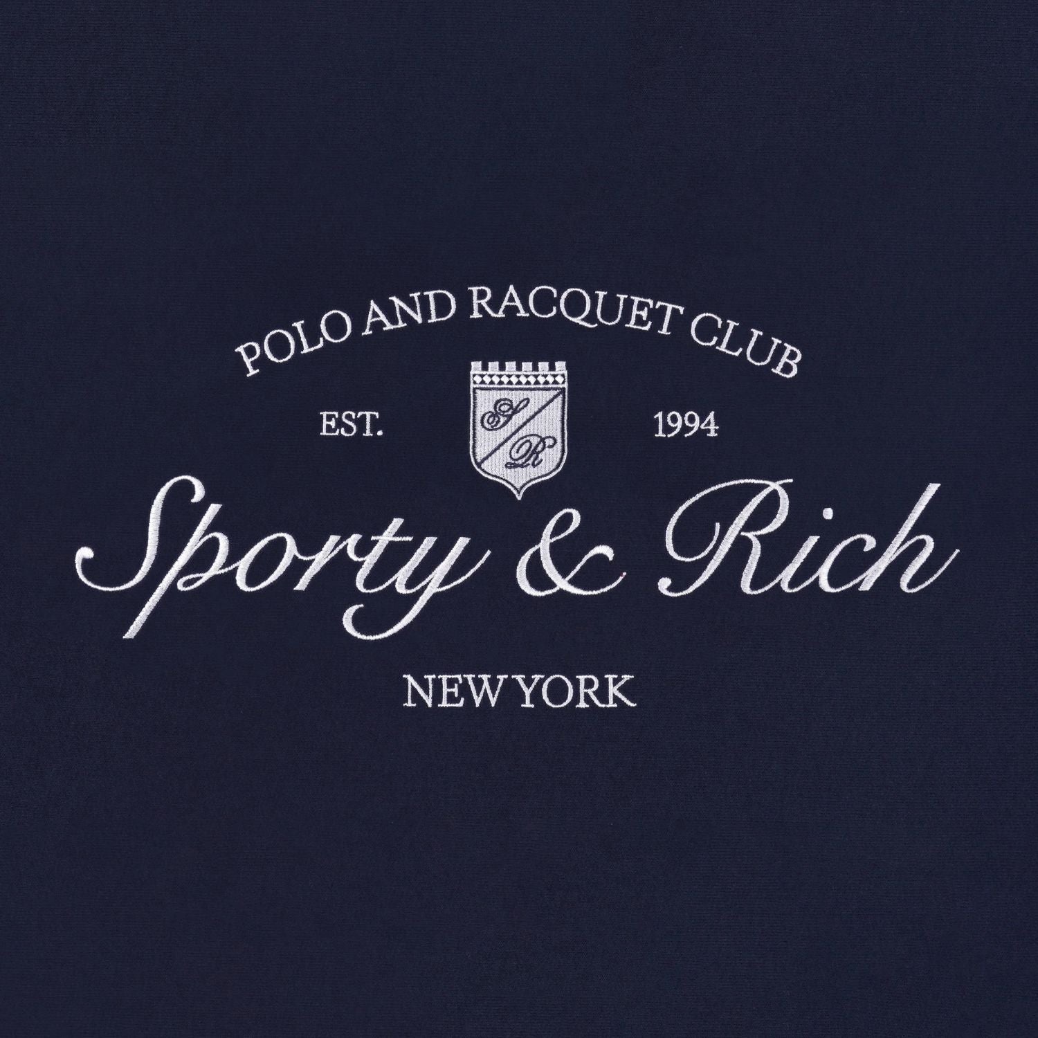 Sporty & Rich Syracuse Embroidered Sweater Navy