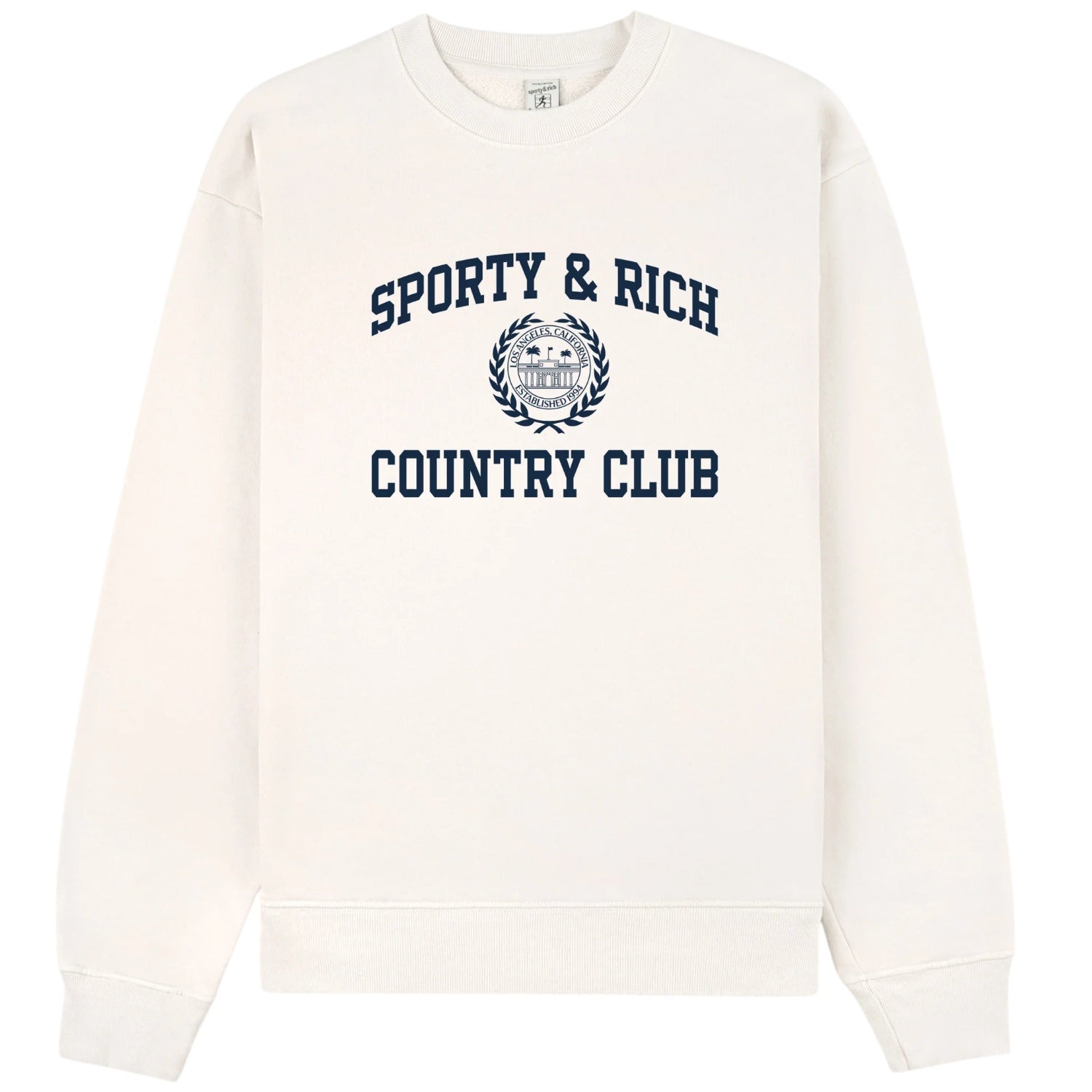 Sporty & Rich Varsity Crest Sweater Off White