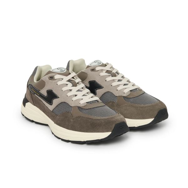 Stepney Workers Club Amiel S-Strike Suede Mix Sneaker Grijs