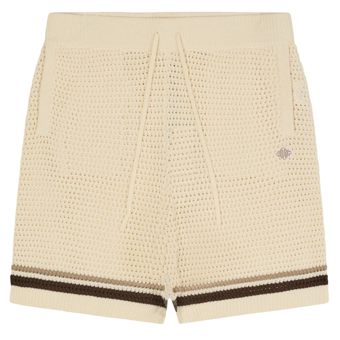 The Couture Club Crochet Knitted Stripe Korte Broek Off White
