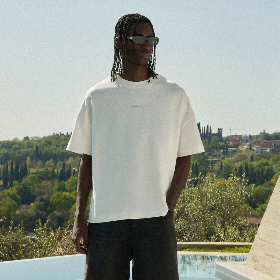 The Couture Club Emblem Slub T-shirt Off White/Zwart