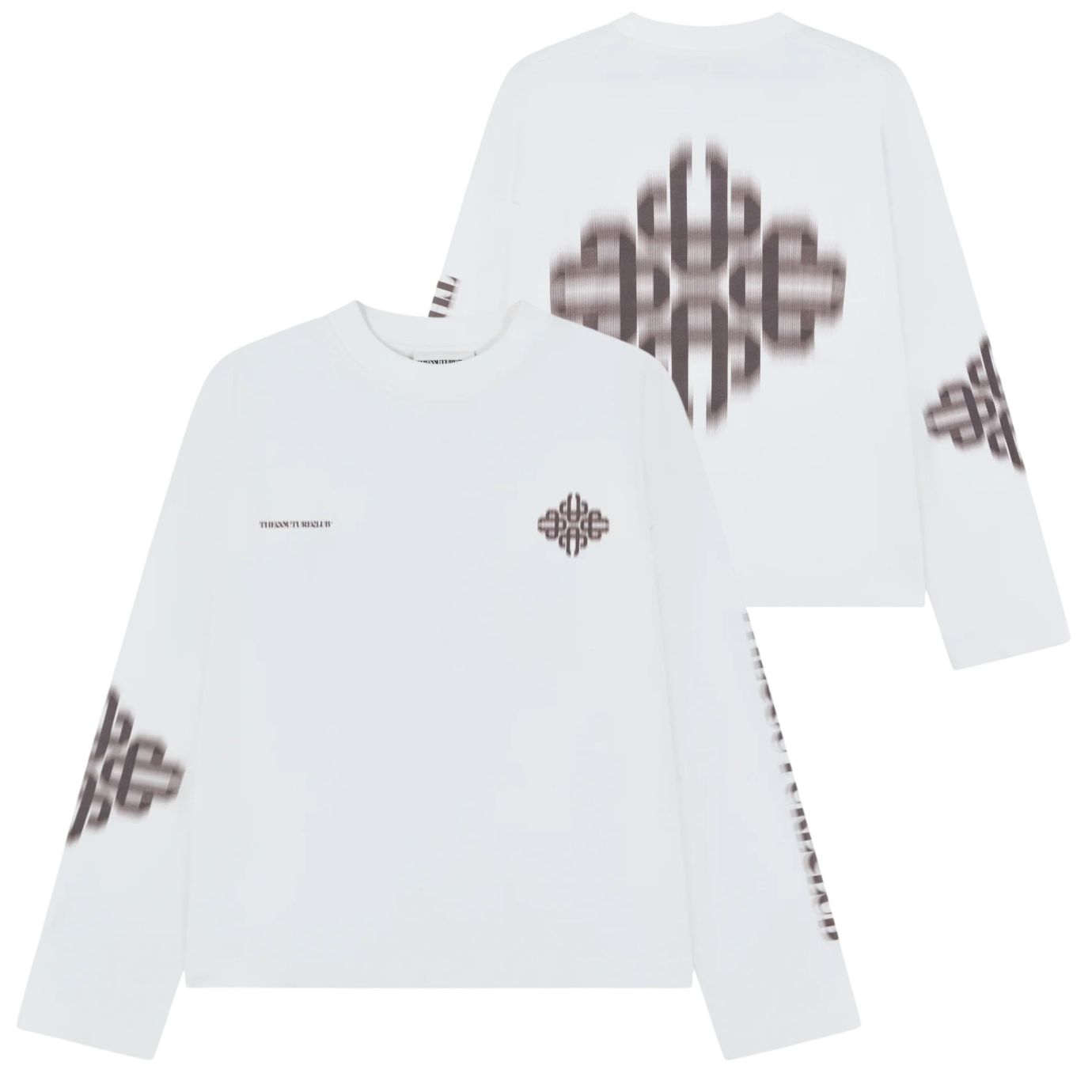 The Couture Club Motion Blurred Emblem Longsleeve T-shirt Off White