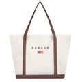 The Mercer Brand Canvas Bag Wit/Bruin