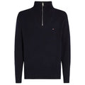 Tommy Hilfiger Chunky Rib Zip Mock Sweater Navy
