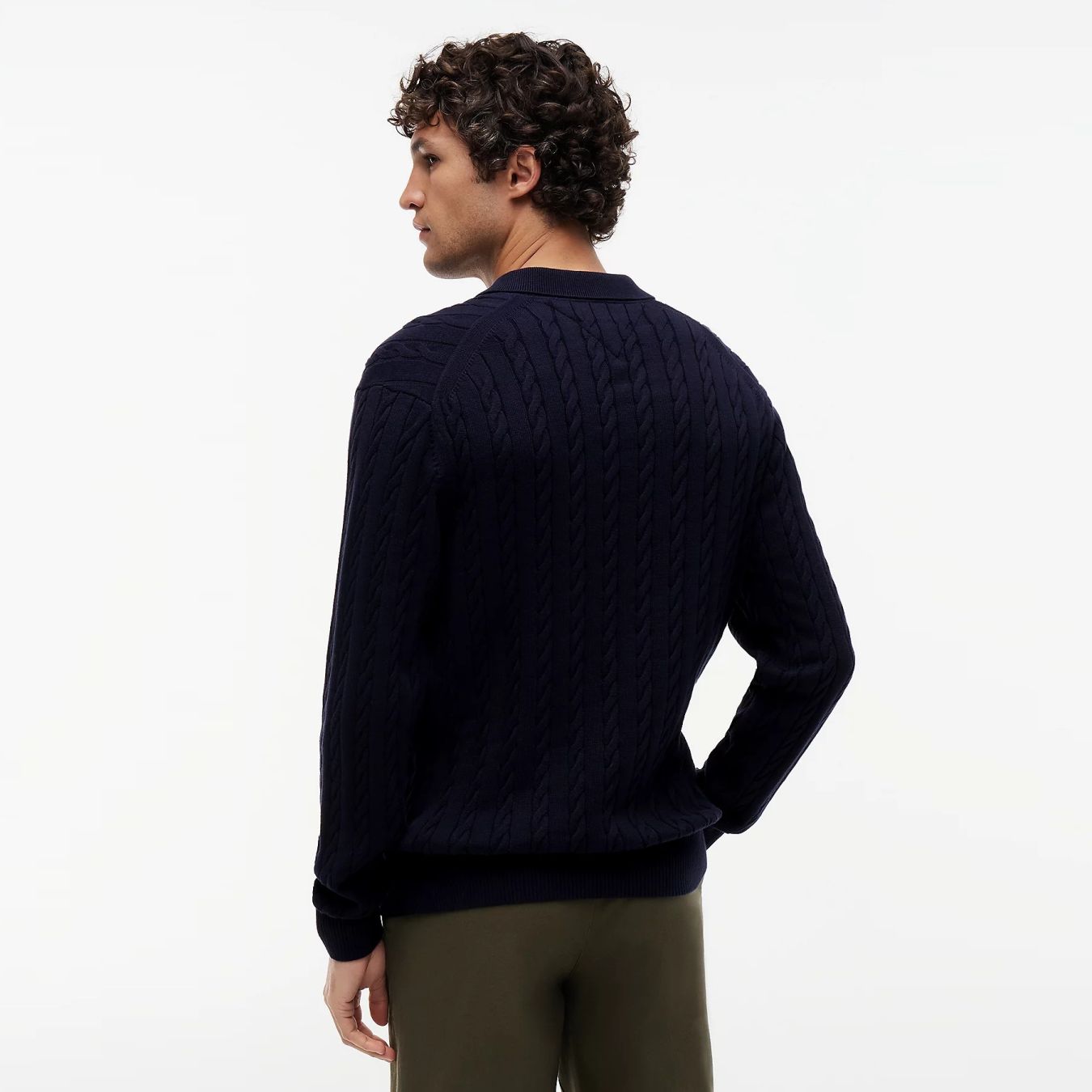 Tommy Hilfiger Classic Cotton Cable Longsleeve Polo Navy