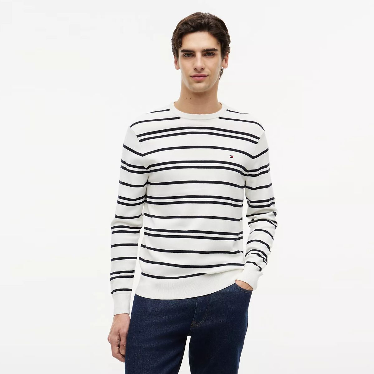 Tommy Hilfiger Essential Sweater Off White/Navy