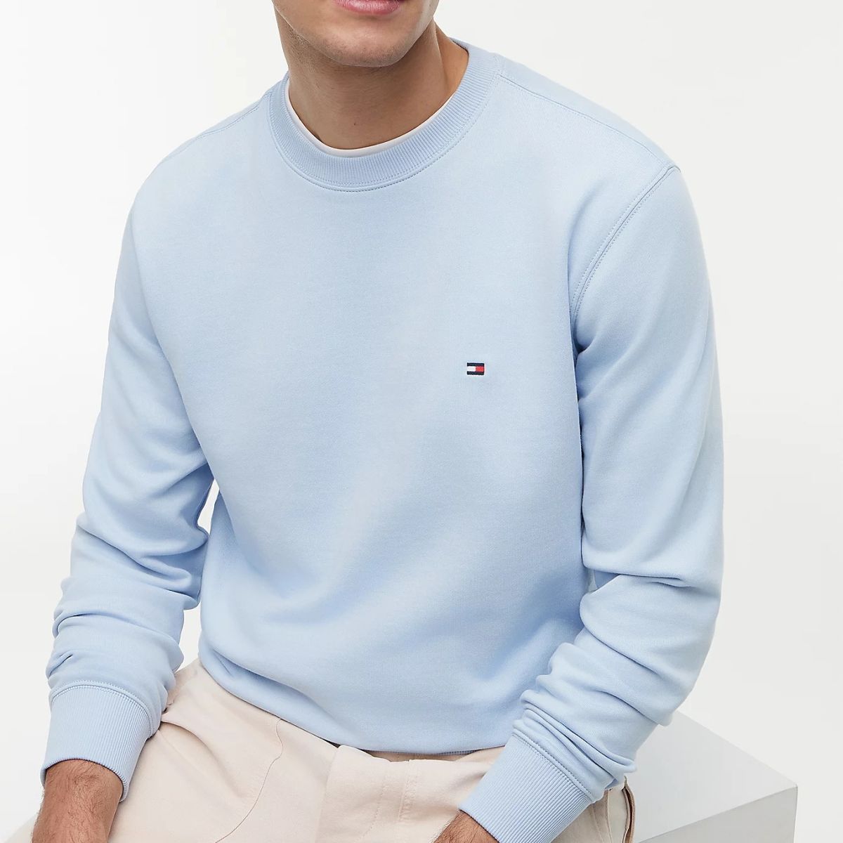 Tommy Hilfiger Essential Terry Sweater Licht Blauw